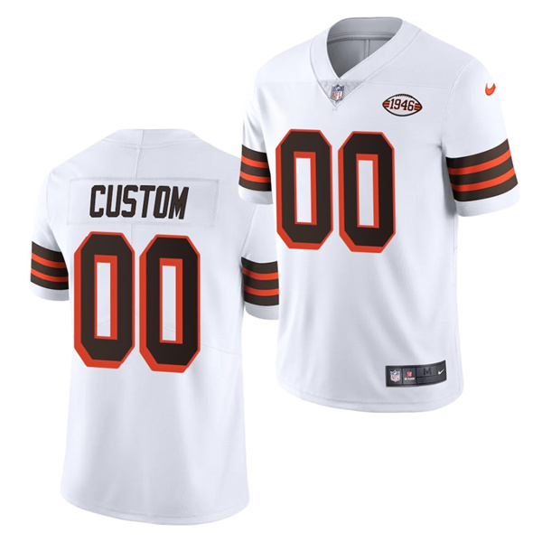 Men's Cleveland Browns ACTIVE PLAYER Custom 2021 White 1946 patch Vapor Untouchable Limited Stitched NFL Jersey Men's Cleveland Browns ACTIVE PLAYER Custom 2021 White 1946 patch Vapor Untouchable Limited Stitched NFL Jersey